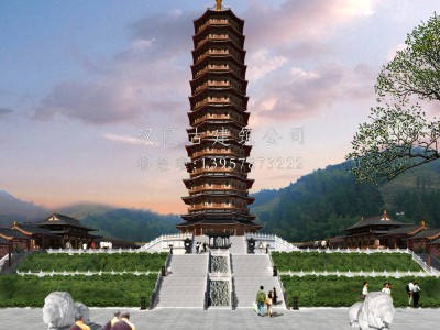 鹽城寺院萬佛寶塔建筑設計方案